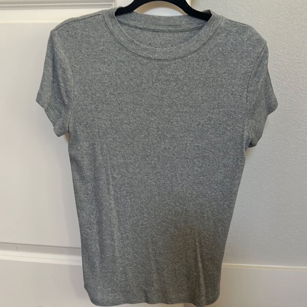 A new day Target gray ribbed short sleeve tee shirt